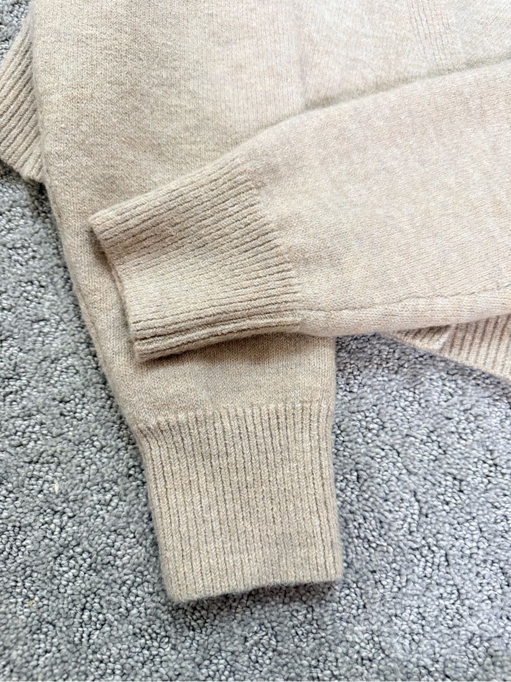 Beige V-Neck Wrap Women's Sweater Cardigan - Picture 5 of 7